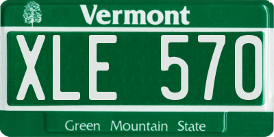 VT license plate XLE570