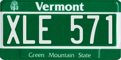 VT license plate XLE571