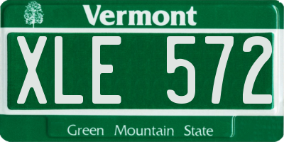 VT license plate XLE572