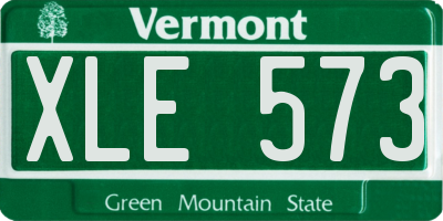 VT license plate XLE573