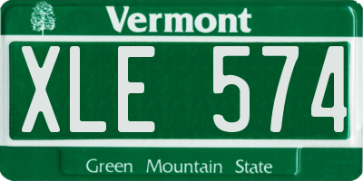 VT license plate XLE574