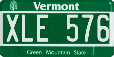VT license plate XLE576