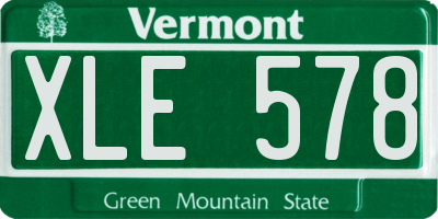 VT license plate XLE578