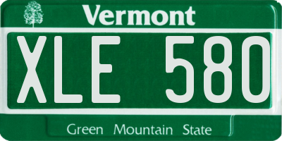VT license plate XLE580