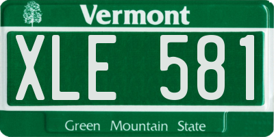 VT license plate XLE581