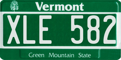 VT license plate XLE582