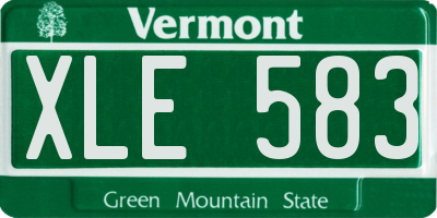 VT license plate XLE583