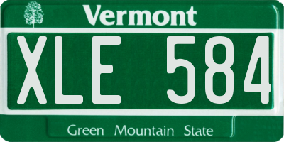 VT license plate XLE584