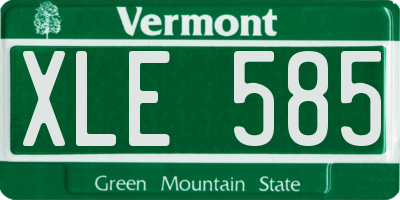 VT license plate XLE585