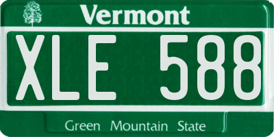 VT license plate XLE588