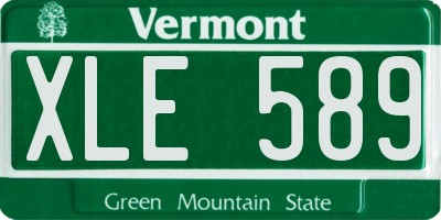 VT license plate XLE589