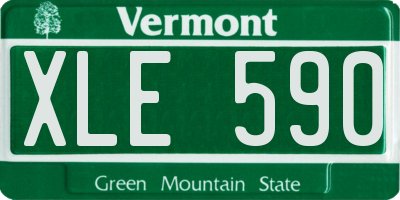 VT license plate XLE590