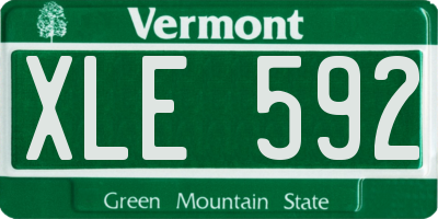 VT license plate XLE592