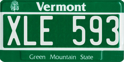 VT license plate XLE593
