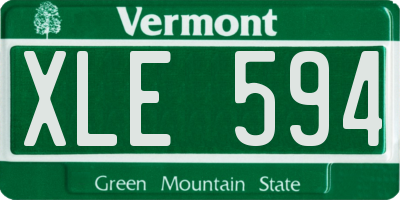 VT license plate XLE594