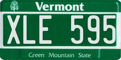VT license plate XLE595
