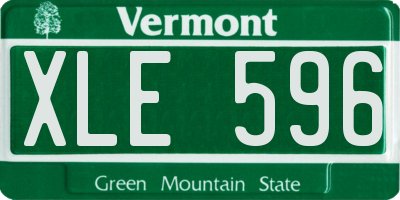 VT license plate XLE596