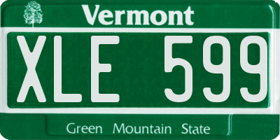 VT license plate XLE599