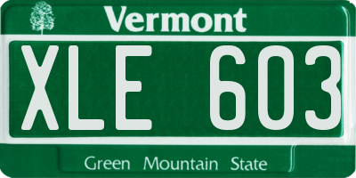 VT license plate XLE603
