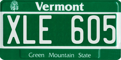 VT license plate XLE605