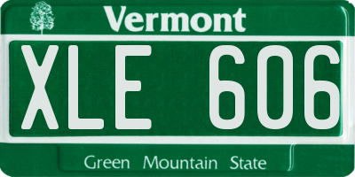 VT license plate XLE606