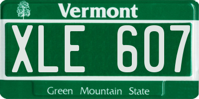 VT license plate XLE607