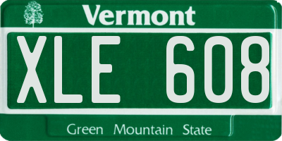 VT license plate XLE608