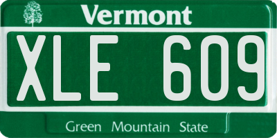 VT license plate XLE609