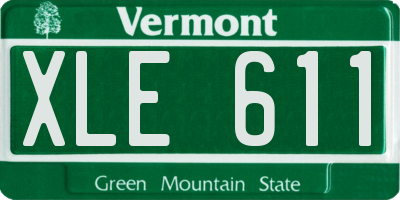 VT license plate XLE611