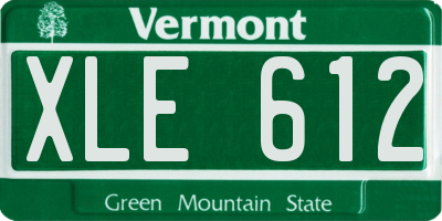 VT license plate XLE612