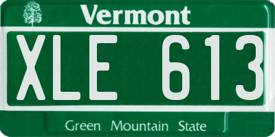 VT license plate XLE613