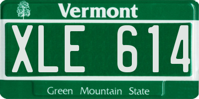 VT license plate XLE614