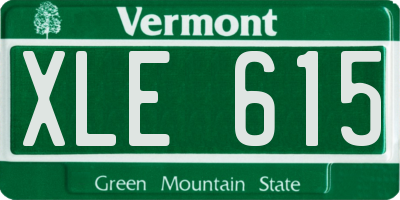 VT license plate XLE615