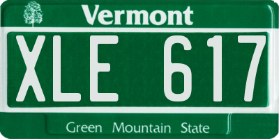 VT license plate XLE617