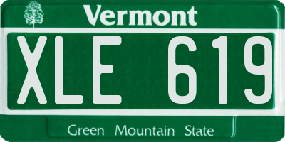 VT license plate XLE619