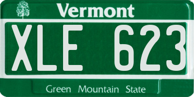 VT license plate XLE623
