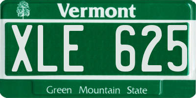 VT license plate XLE625