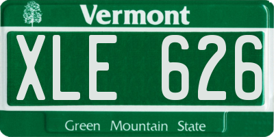 VT license plate XLE626
