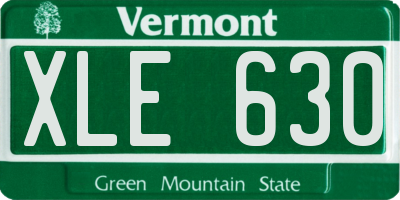 VT license plate XLE630