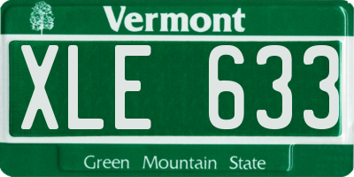 VT license plate XLE633