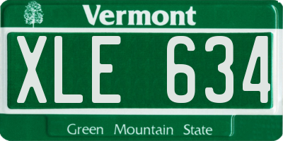 VT license plate XLE634