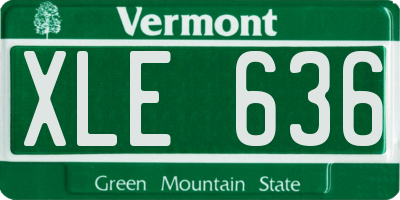 VT license plate XLE636