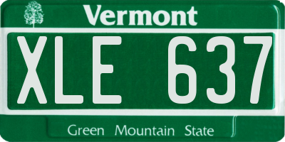 VT license plate XLE637