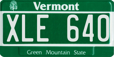 VT license plate XLE640