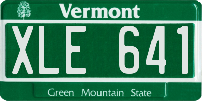 VT license plate XLE641