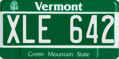 VT license plate XLE642