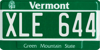 VT license plate XLE644