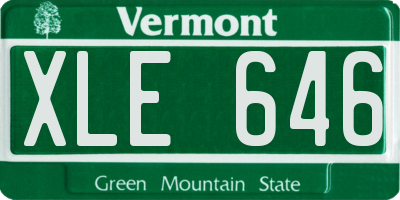 VT license plate XLE646