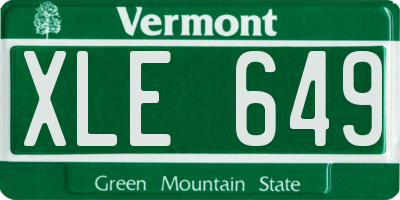 VT license plate XLE649