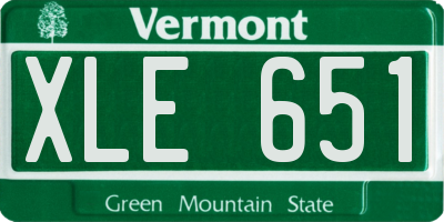 VT license plate XLE651